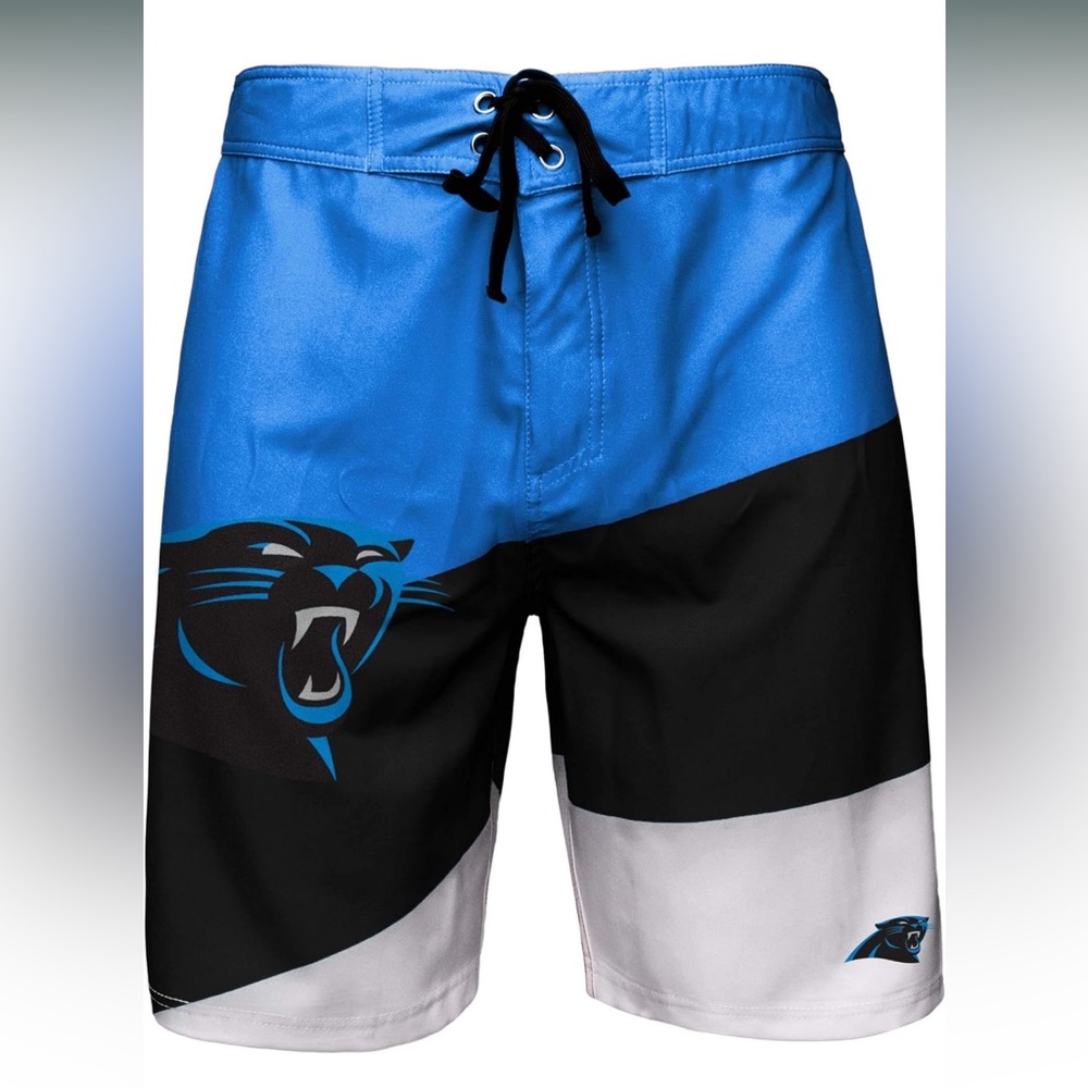 NWT - FOCO Men's NFL Color Dive Swim Boardshorts, Carolina Panthers - Size 2XL - Picture 3 of 8